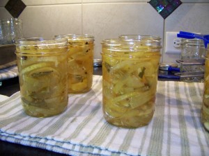 Hot jars with pickles