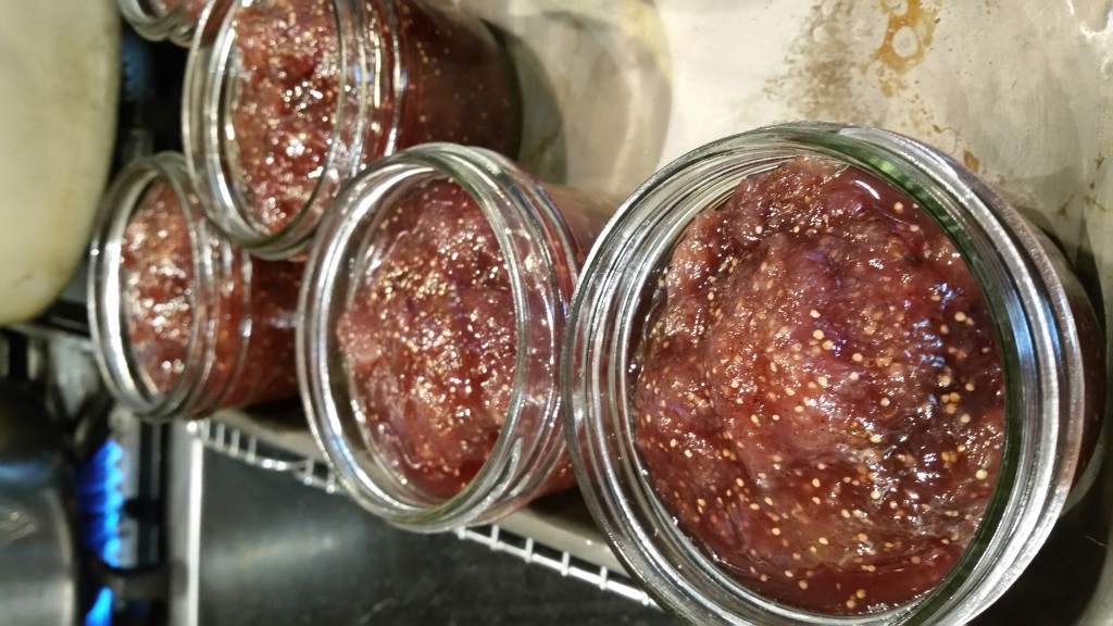 Fig jam in jars